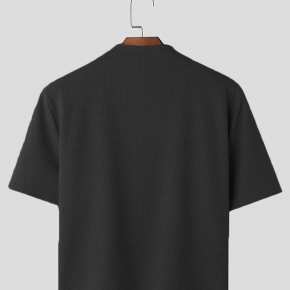 NWT Incerunmen Chic Black Textured Top - Picture 3 of 4